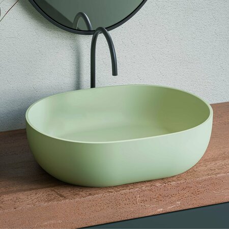 RUVATI 19-inch Avocado Lime Green epiStone Solid Surface Bathroom Vessel Sink RVB2119GN